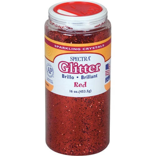 Spectra Glitter, .04 Hexagon Crystals, Red, 16 Oz Shaker-Top Jar