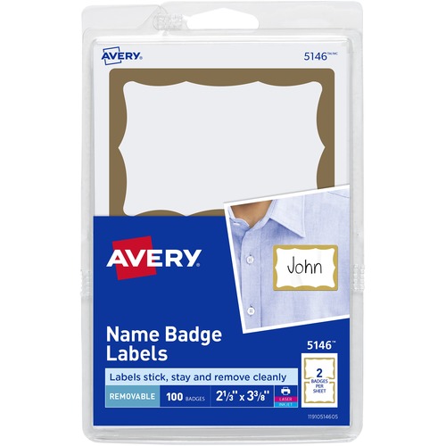 BADGE,ADHESIVE,GLD BRDR,100