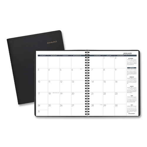 MONTHLY PLANNER, 8.75 X 7, BLACK, 2021