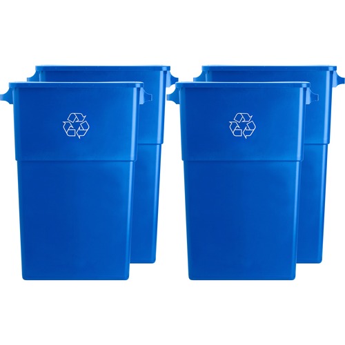 Genuine Joe  Recycling Container, 23 Gallon, 22-1/2"x11"x30", 4/CT, Blue