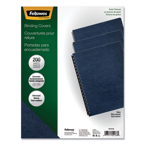 Classic Grain Texture Binding System Covers, 11-1/4 X 8-3/4, Navy, 200/pack