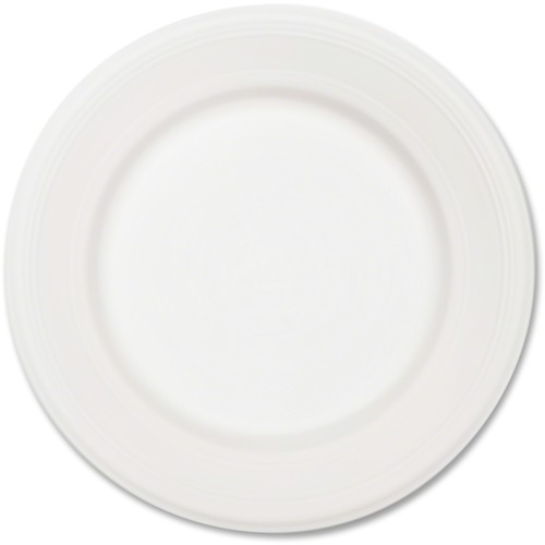 Huhtamaki  Round Paper Plate, 10-1/2" Dia, 500/CT, White