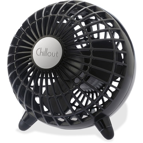 Chillout Usb/ac Adapter Personal Fan, Black, 6"diameter, 1 Speed