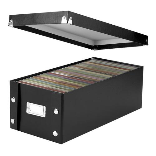 Media Storage Box, Holds 26 Dvds In Full-Size Dvd Cases, Black