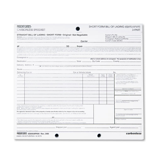 FORM,SHORT B/L TRI 50PK