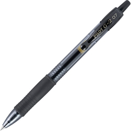 G2 PREMIUM RETRACTABLE GEL PEN, 0.7 MM, BLACK INK, SMOKE BARREL, DOZEN