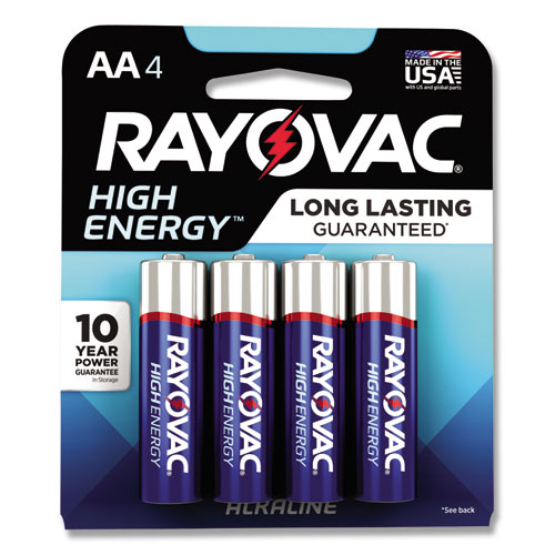 HIGH ENERGY PREMIUM ALKALINE AA BATTERIES, 4/PACK