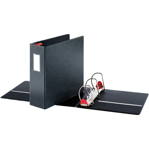 Cardinal  Locking D-Ring Binder, W/Labelholder, 4" Cap, Black