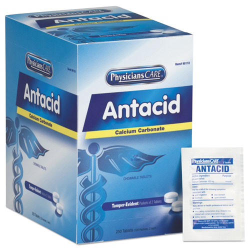 OVER THE COUNTER ANTACID MEDICATIONS FOR FIRST AID CABINET, 250 DOSES/BOX