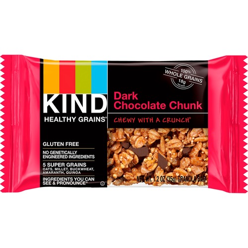 Healthy Grains Bar, Dark Chocolate Chunk, 1.2 Oz, 12/box