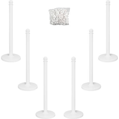 Tatco  Plastic Stanchions, 14"x14"x39", 6/BX, White