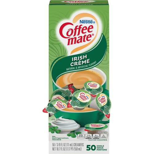 Nestle USA  Creamer, Liquid, 0.38 oz Singles, 50/BX, Irish Creme