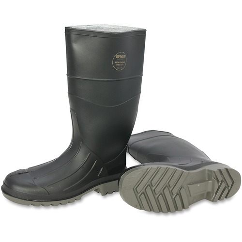 Servus by Honeywell  Boots, Steel Toe, Rubber PVC, Men Size 9, 2/PR, Black/Gray