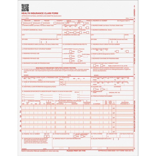 FORM,CMS1500,1PT,LASR,500CT