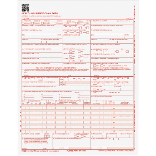 FORM,CMS1500,1PT,LASR,250CT