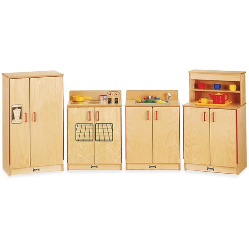 Jonti-Craft, Inc.  Play Kitchen Set, Natural Birch, 4/EA, Woodgrain