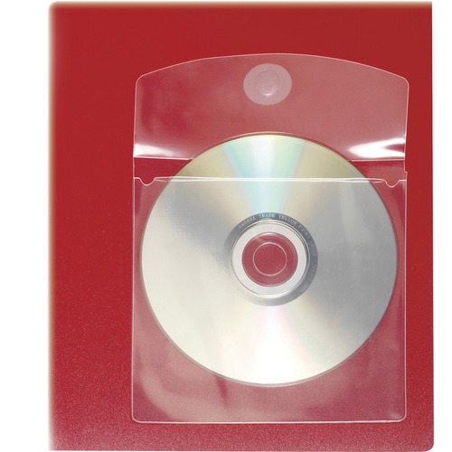 Cardinal  CD Disk Pockets, Self-Adhesive, 5"x5", 10/Pack, Clear