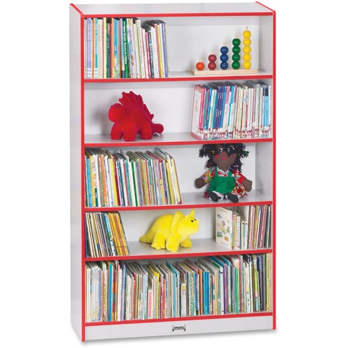 Jonti-Craft, Inc.  Bookcase, Tall RTA, 59.5"x36.5"x11.5", Red