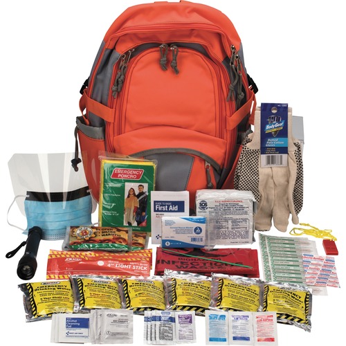 Emergency Preparedness First Aid Backpack, 63 Pieces/kit