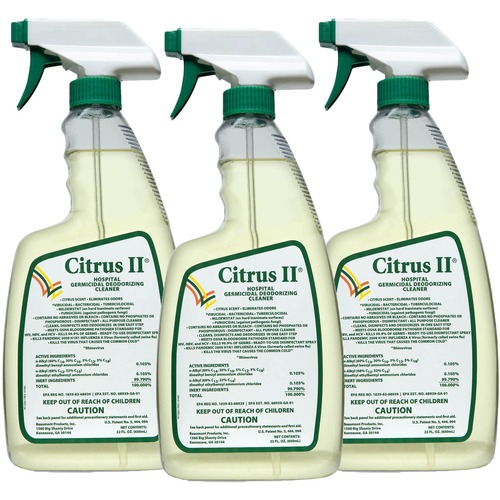 Beaumont Products, Inc  Germicidal Cleaner, Citrus II, Spray Bottle, 22 oz, 3/PK