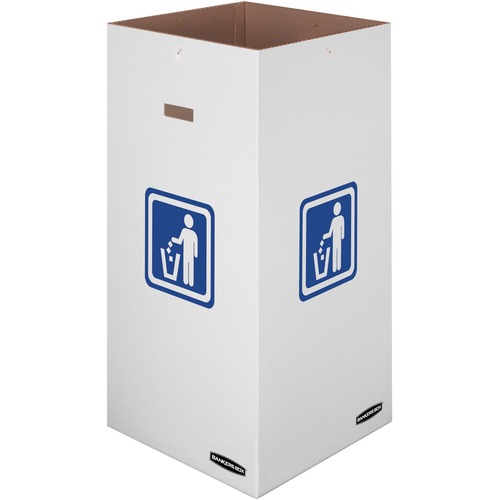 WASTE AND RECYCLING BIN, 50 GAL, WHITE, 10/CARTON