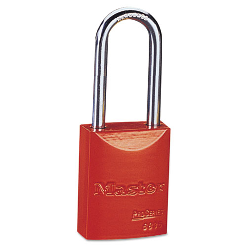 Pro Series High Visibility Aluminum Padlock, 5 Pin, Red