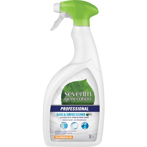 Seventh Generation  Glass/Surface Cleaner, Free & Clear, 32 oz, Multi