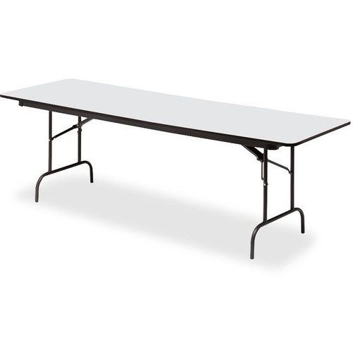 Premium Wood Laminate Folding Table, Rectangular, 96w X 30d X 29h, Gray/charcoal