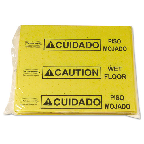 Over-The-Spill Pad Tablet W/25 Pads, Yellow/black,14 X 16 1/2