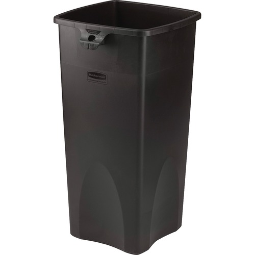 UNTOUCHABLE SQUARE WASTE RECEPTACLE, PLASTIC, 23 GAL, BLACK