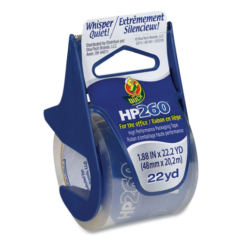 HP260 PACKAGING TAPE WITH DISPENSER, 1.5" CORE, 1.88" X 22.2 YDS, CLEAR