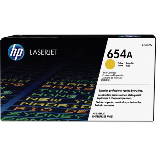 Hewlett-Packard  Toner Cartridge, HP654A, 15,000 Pg Yld, Yellow