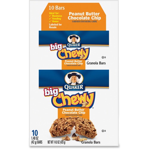 Quaker Foods  Peanut Butter Chewy Granola Bar, 1.48oz., 10/BX, Multi