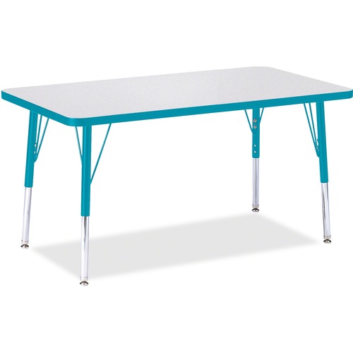 Jonti-Craft, Inc.  Kydz Activity Table, 24"x36"x15"-24", Gray/Teal