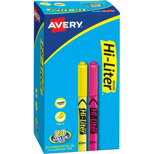 HIGHLIGHTER,PEN,CHISEL,24PK