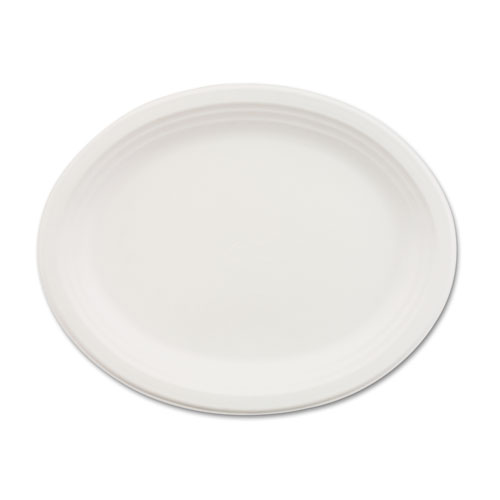 Classic Paper Dinnerware, Oval Platter, 9 3/4 X 12 1/2, White, 500/carton