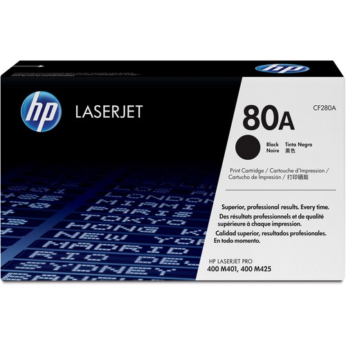 Hewlett-Packard  Toner Cartridge, HP 80A, 2560 Page Yield, BK