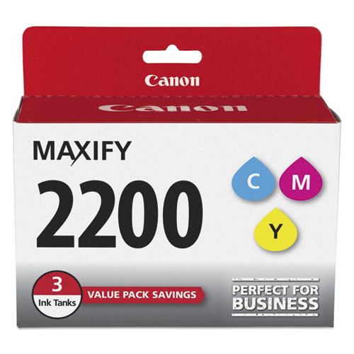 Canon 9304B005 (PGI-2200) Cyan, Magenta, Yellow OEM Ink Cartridge (3 pk)
