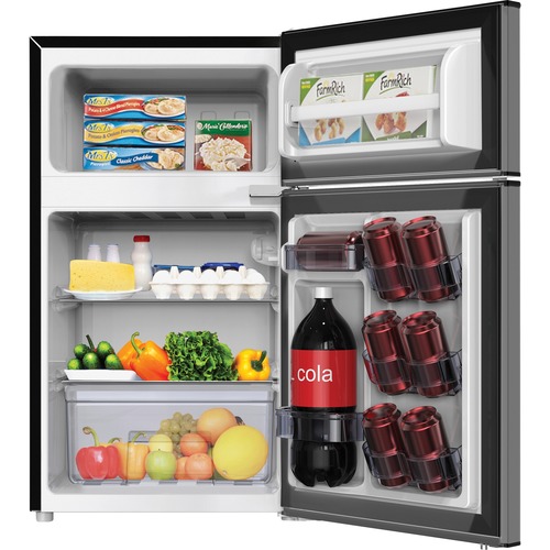 Counter-Height 3.1 Cu. Ft Two-Door Refrigerator/freezer, Black/stainless Steel