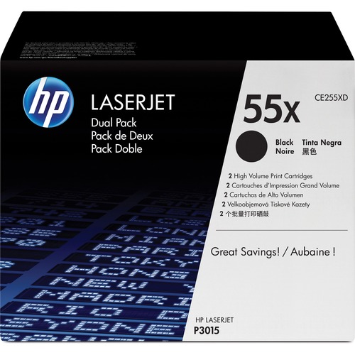 Hewlett-Packard  Toner Cartridges, 12,500 Page Yield, 2/BX, Black