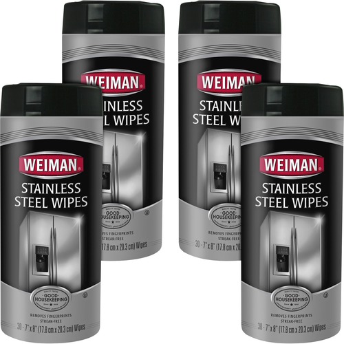 Stainless Steel Wipes, 7 X 8, 30/canister, 4 Canisters/carton