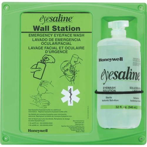 Fendall  Eyewash Station, 3-7/64"x14-3/4"x8-49/64", 32oz, 8/CT, CR/GN