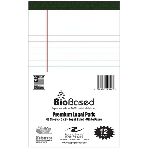 PADS,BIO,LEGAL,5"X8",WH