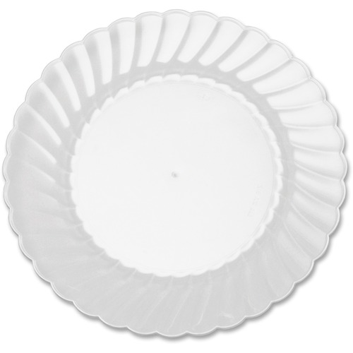 Classicware Plastic Plates, 6" Dia., Clear, 12 Plates/pack, 15 Packs/carton