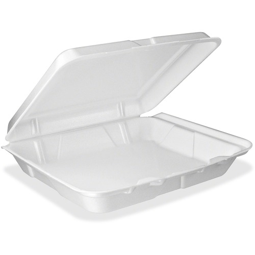 Carryout Food Container, Foam Hinged 1-Comp, 9 1/2 X 9 1/4 X 3, 200/carton