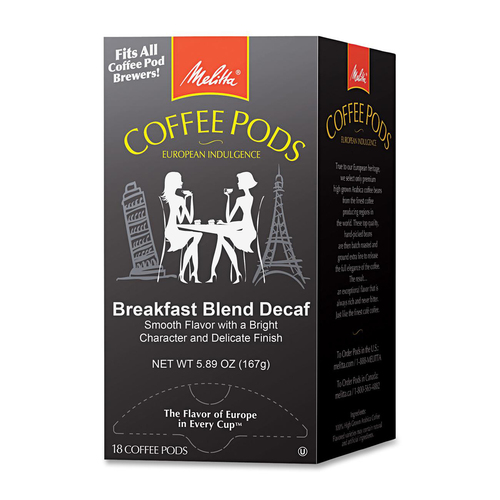 Coffee Pods, Breakfast Blend Decaf, 18 Pods/box