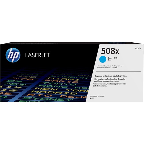 Hewlett-Packard  Toner Cartridge, HP 508X, 9,500 Page Yield, Cyan