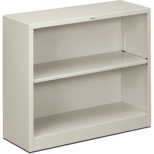 Metal Bookcase, Two-Shelf, 34-1/2w X 12-5/8d X 29h, Light Gray