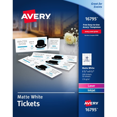 TICKETS,PERF,10UP,WHT,500PK