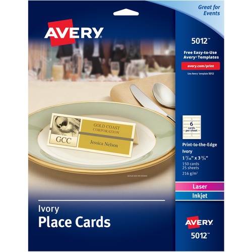 CARDS,PLACE,6UP,150PK,IVORY